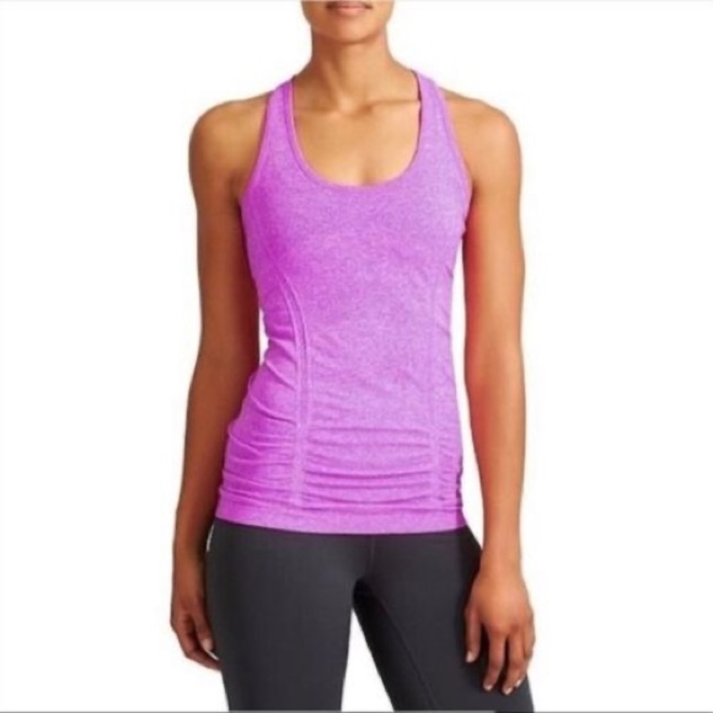 Athleta Fastest Track Purple Ruched Tank Top XS